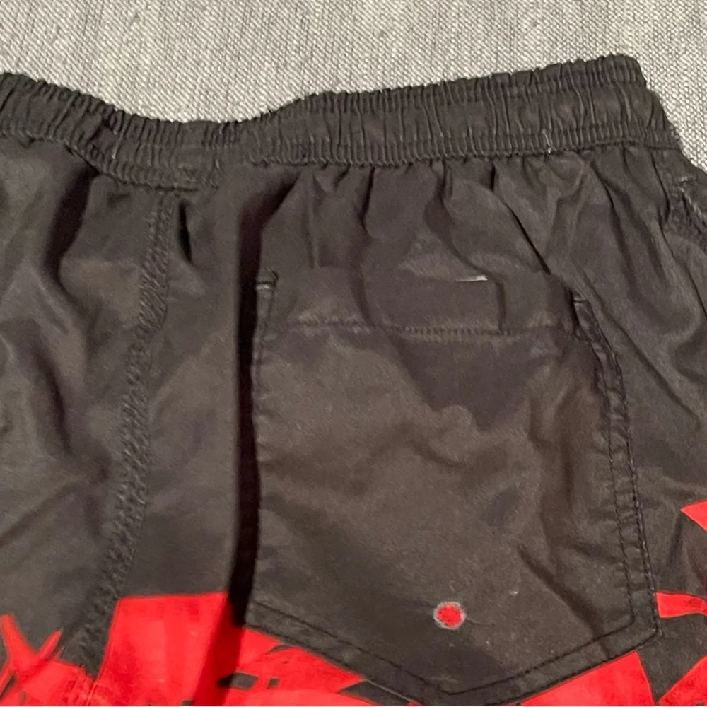 Men’s | Size Small | Swim Trunks | Black & Red
